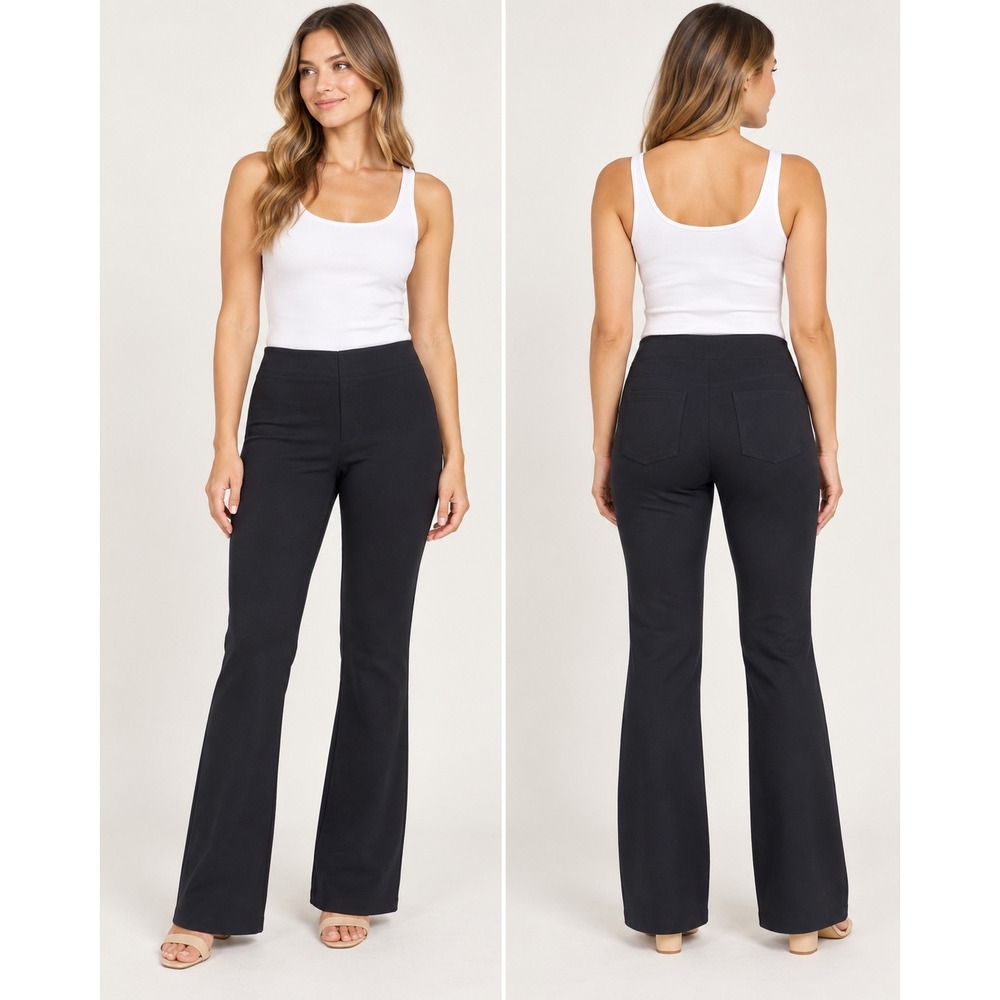 Halara Black Flare Pants Size Large Tall Pull-On Stretch Work Pants